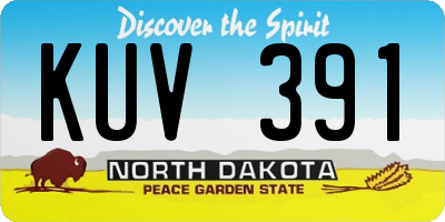 ND license plate KUV391