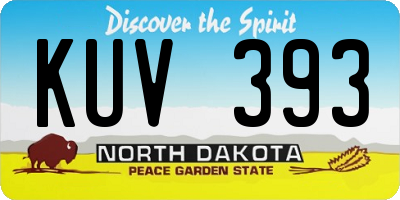 ND license plate KUV393