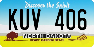 ND license plate KUV406