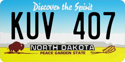 ND license plate KUV407
