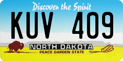ND license plate KUV409