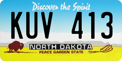 ND license plate KUV413