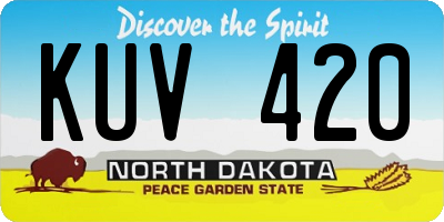 ND license plate KUV420