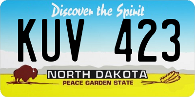 ND license plate KUV423