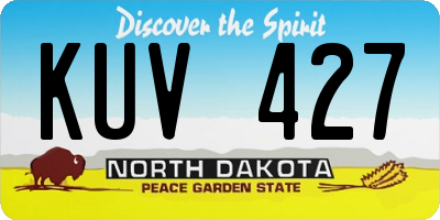 ND license plate KUV427