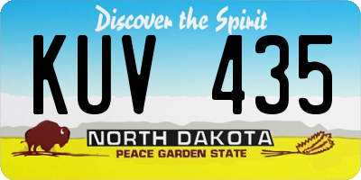 ND license plate KUV435
