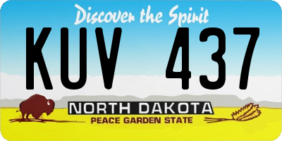 ND license plate KUV437