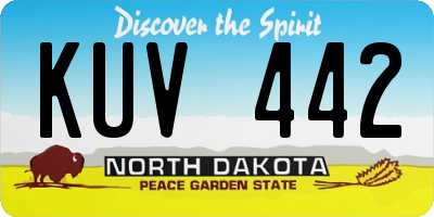 ND license plate KUV442