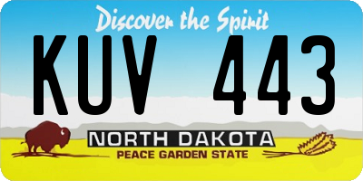 ND license plate KUV443