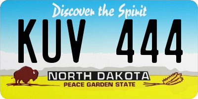 ND license plate KUV444
