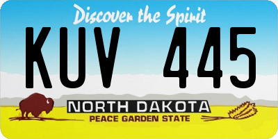 ND license plate KUV445