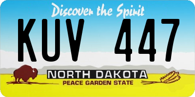 ND license plate KUV447