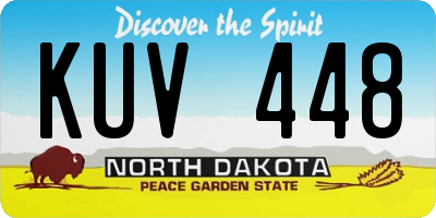 ND license plate KUV448