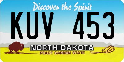 ND license plate KUV453
