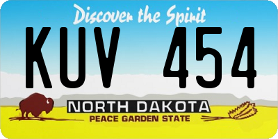 ND license plate KUV454