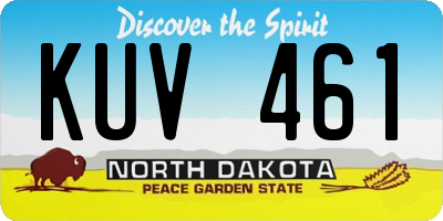 ND license plate KUV461