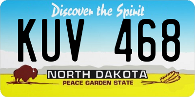 ND license plate KUV468