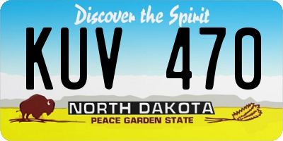 ND license plate KUV470