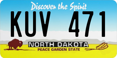 ND license plate KUV471