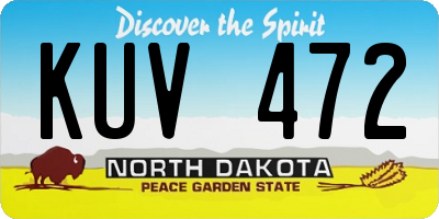 ND license plate KUV472