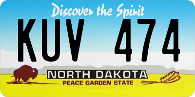 ND license plate KUV474