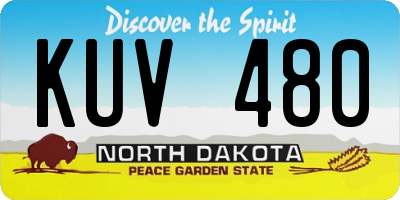 ND license plate KUV480