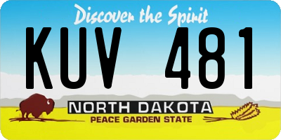 ND license plate KUV481