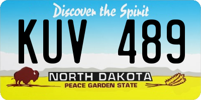 ND license plate KUV489