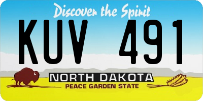 ND license plate KUV491