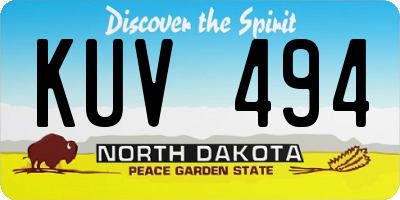 ND license plate KUV494