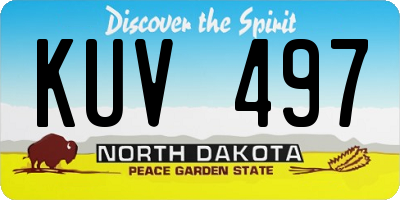 ND license plate KUV497