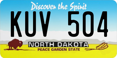 ND license plate KUV504