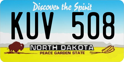 ND license plate KUV508