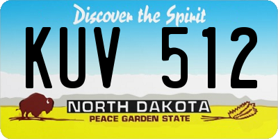 ND license plate KUV512