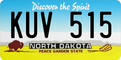 ND license plate KUV515