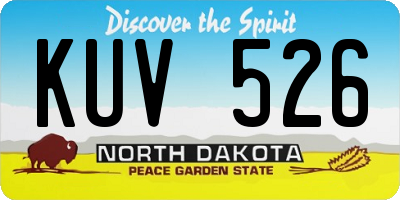 ND license plate KUV526
