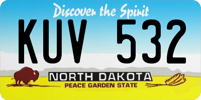 ND license plate KUV532