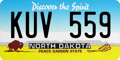 ND license plate KUV559