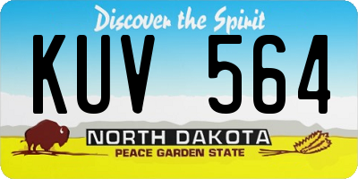 ND license plate KUV564