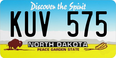 ND license plate KUV575