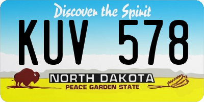 ND license plate KUV578