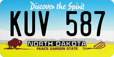 ND license plate KUV587