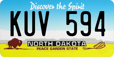 ND license plate KUV594