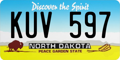 ND license plate KUV597