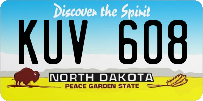 ND license plate KUV608