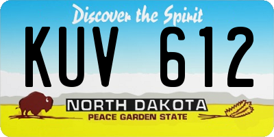 ND license plate KUV612