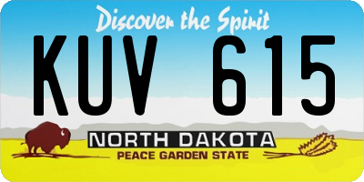 ND license plate KUV615