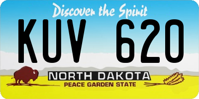 ND license plate KUV620