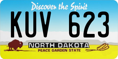 ND license plate KUV623