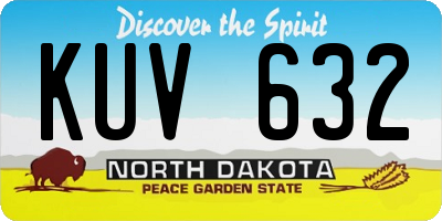 ND license plate KUV632